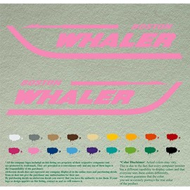 Pair 12" Boston Whaler Compatible Replacement Decals *Soft Pink* Vinyl Stickers Boat Outboard Motor Set of 2