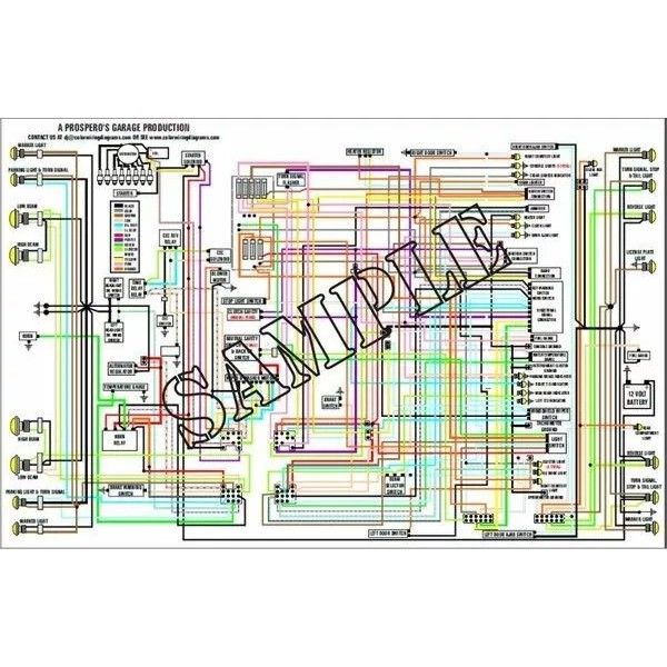 11 x 17 COLOR Wiring Diagram MG Midget 1500 1975