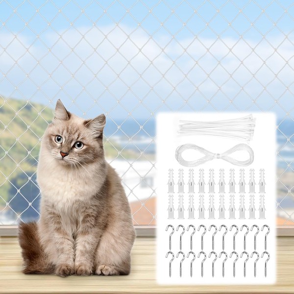 URAQT Cat Net for Balcony, 3 x 4 m Nylon