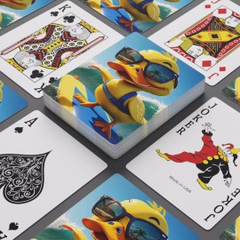 Fun Surfing Duck Playing Cards Poker Cards Cute Kids Animal Rubber Duckling