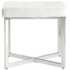 Carolina Classic Summer Vanity Bench White Chrome