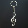 Treble Clef Keychain Silver Violin Guitar Piano Musical Note Gift