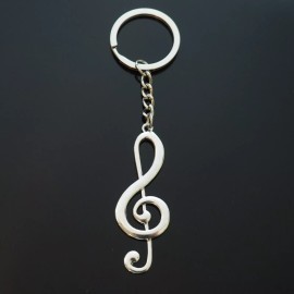 Treble Clef Keychain Silver Violin Guitar Piano Musical Note Gift Music Teacher