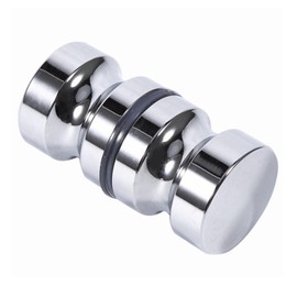 BuxiuGK Shower Door Handles Double-Sided Shower Door Knob Chrome Shower Door Knob Round Aluminium Alloy with M8 Screw for Shower Door Glass Doors, 30 mm