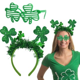 Villorem Villorem St. Patrick's Day Headband Green Shamrock Headband St Patrick's Day Headbands and for Women
