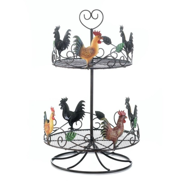 Countertop Rack Organizer, Rooster 2-tier Spice Storage Countertop Rack Display