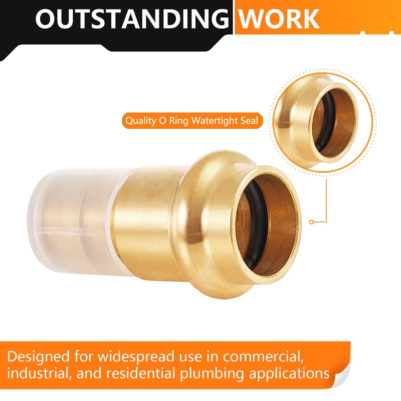 10-Pack HeSun Copper Press Fitting Adapter,1/2" PRESS X 1/2" PEX-A