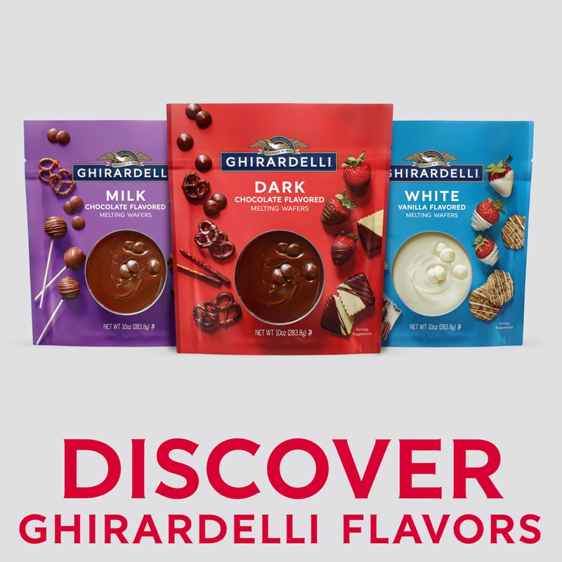 GHIRARDELLI Dark Chocolate Flavored Melting Wafers, 10 oz Bag –