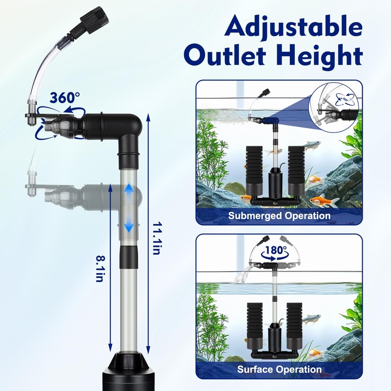 AQQA Electric Sponge Filter for Fish Tank – Quiet Internal