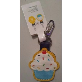 ALDI Quarter Slot Blue Cupcake Shaped Key Fob Chain Ring Tag Holder NEW