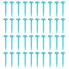 Lotnery 40 Pack Heavy Duty Plastic Tent Pegs, 8.5cm Weather-Resistant Mushroom Top Groundsheet Pegs for Camping Tents, Tarps, Beach Mats, Garden Weed Mat & Awning
