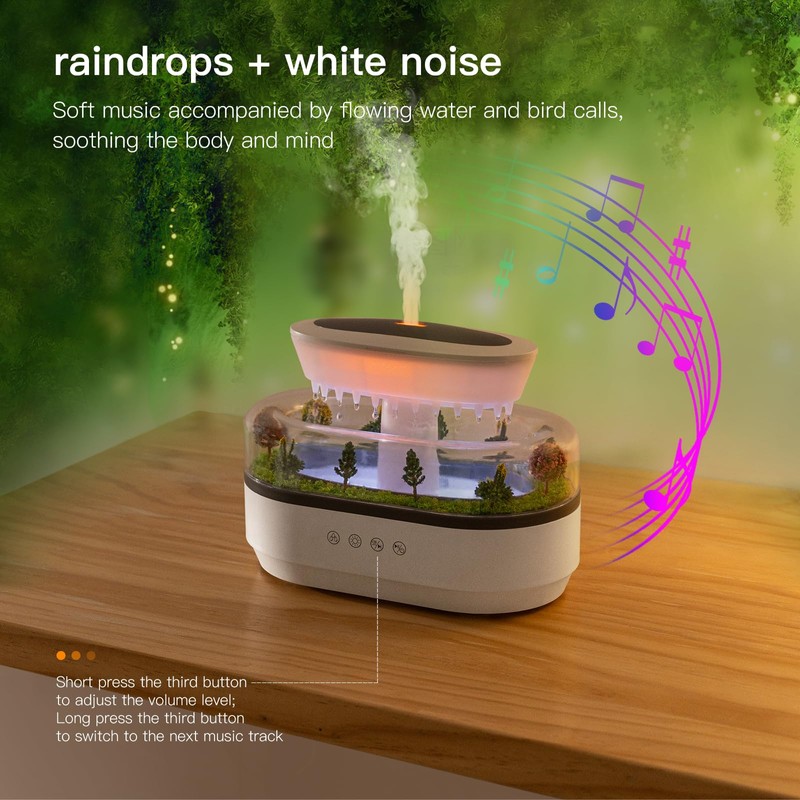 BLOIMP Essential Oil Diffuser 250ML Cloud Humidifier Rain Water Drip