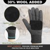 MIG4U Mens Warm Winter Wool Gloves Knit, Thermal Insulated Fleece
