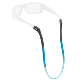 Chums Switchback Eyewear Retainer - Lightweight Silicone Sunglasses Strap (Black/Marine/Aqua)