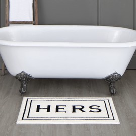Mohawk Home Hers White/Black 2' x 3' 4" Bath Mat