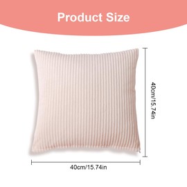 GNALIA Set of 1 Velvet Christmas Cushion Cover, Decorative Cushion, Sofa Cushion, Lumbar Cushion, Throw Cushion Cover, 40 x 40 cm, Corduroy for Sofa, Armchair, Home, Bedroom, Beige