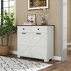 KEIKI Farmhouse Double Tilt Out Trash Cabinet with Hidden Drawers