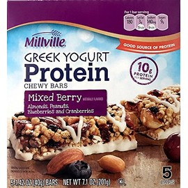 Milleville Greek Yogurt 10g Protein Chewy Bars (Mixed Berry)