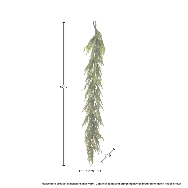 Regency International 60" LED/Battery/Timer Natural Touch Norfolk Pine Garland