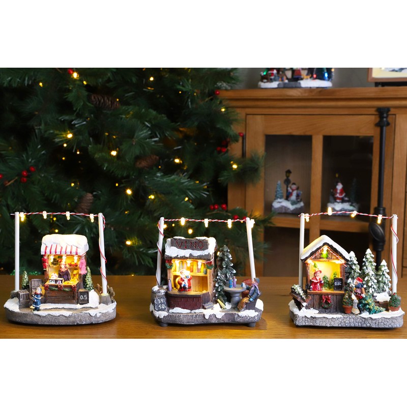Christmas Concepts® 5"/ 13cm LED Light Up Christmas Market Scene