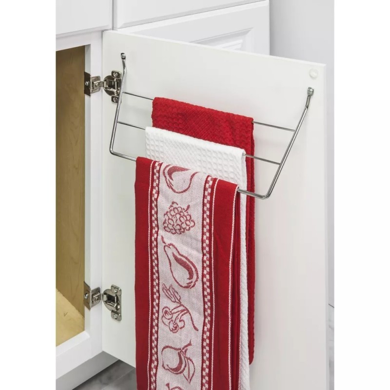 HARDWARE RESOURCES 3-Tier Kitchen Cabinet Door Mount Towel Bar Holder