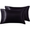 Set of 2 Satin Pillow Covers Envelope Pillowcase for Skin