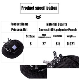 Dog Hat, Dog Mesh Sun Cap, Dog Baseball Cap, Pet Baseball Hat, Pet Visor Caps, Dog Sports Hats with Ear Holes and Adjustable Chin Strap, for Dogs, Pets, Puppies, Black, S