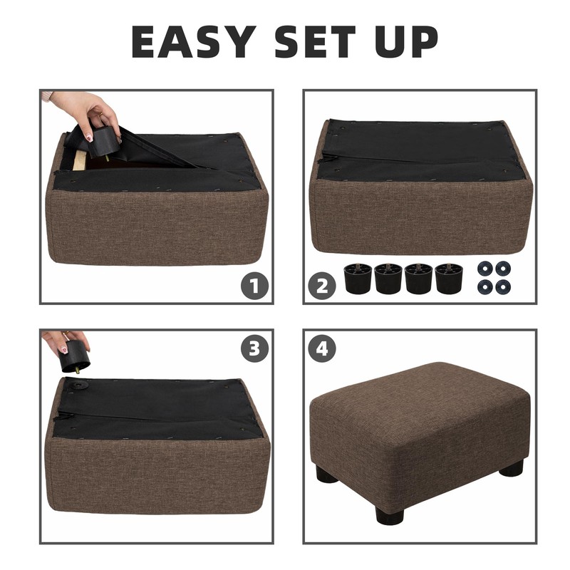 CAROLMADE Small Foot Stool Ottoman Footstool with Legs Under Desk