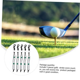 GRIRIW Golf Score Counter Bead Chain for Beginners 5-Piece Set Lightweight and Portable Stroke Counting Device for Practice and Training Random Color