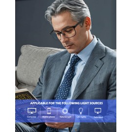 ANYLUV Reading Glasses Men Women Blue Light Blocking, Premium Mens Reading Glasses Al-mg Frame with Spring Hinge Anti Glare