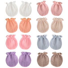 DRESHOW Newborn Baby Mittens Toddler Gloves No Scratches Mittens Cotton Gloves for 0-6 Months, 8 Pairs Baby Mittens 301, Unit size