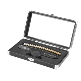 20 Colors Dental Teeth Whitening Shade Guide Bleaching Porcelain Professional Whitening Shade Chart for Bleaching Use with Mirror