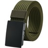 LionVII Mens Web Work Belts, Metal Buckles Nylon Belt for