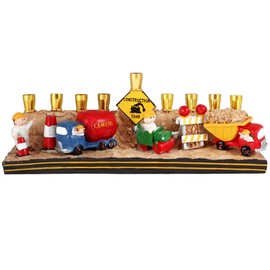 Aviv Judaica Hanukkah Menorá de construcción infantil con piezas y cifras totalmente dimensionales