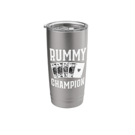 Cool Gin Rummy Design For Men Women Card Game Rummy Player Stainless Steel Insulated Tumbler
