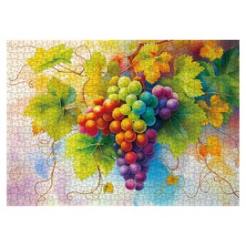 Colorful Grapes Puzzles for Adults 1000 Pieces Fruit, Beautiful Fun Art Plant Jigsaw Puzzles, Pretty Painting Nature Fantasy Puzzle