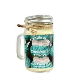 Soy Scented Candles | Handmade & Highly Aromatic Candles Burns Upto 85 Hours in Glass Jar - Perfect for Home Decor, Wedding, Birthday, Dinner (Cupcakes At Tiffanys, 12 oz)