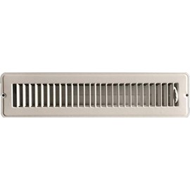 RV and Home White Stamped Steel Floor Diffuser/Register with damper 14" X 2" (duct opening size) Outside dimension 15.5"x 3.75"