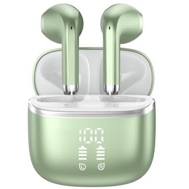 HOIFA Bluetooth Headphones, Wireless Bluetooth 5.4 In-Ear Headphones with 6 ENC Noise Cancelling Mic, 40H Playtime with LED, IP7 Waterproof In-Ear Earphones for Work, Study, Sports