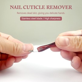 6-Piece Professional Cuticle Trimmer Set, Cuticle Pusher and Knife, Durable Nail Art Tools for Removing Dead Skin