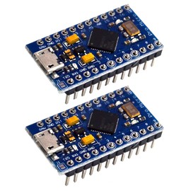 2PCS Pro Micro32U4 5V 16MHz Bootloadered, IDE Micro USB Pro Micro Development Board Microcontroller, Micro USB Development Board Module Microcontroller for Arduino