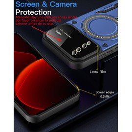 QWYJ YD Funda for Honor X8B Case Uso Rudo Protector Lente Cámara Soporte Giratorio Magnético Carcasa,para Honor X8B Funda(Negro)