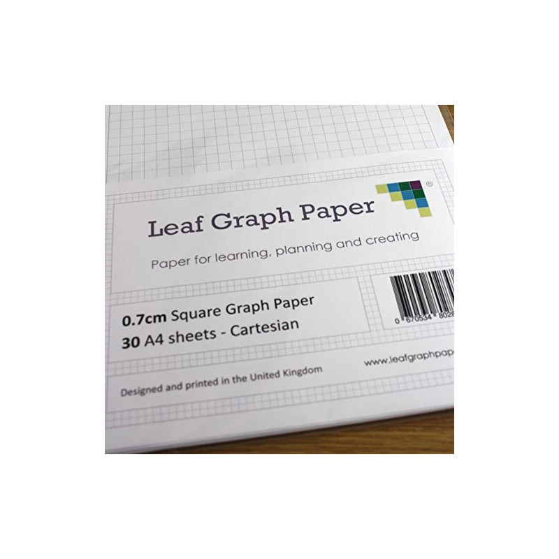 A4 Graph Paper 7mm 0.7cm Squared - 30 Loose-Leaf Sheets