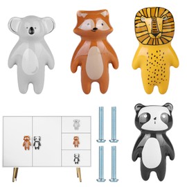 WIYETY Cabinet Knobs Animals Ceramic Furniture Knobs: Pack of 4 Drawer Handles Knobs Ceramic Knobs Ceramic Cabinet Handles Cartoon for Home Kitchen Children Bedroom Cabinet Door Handles
