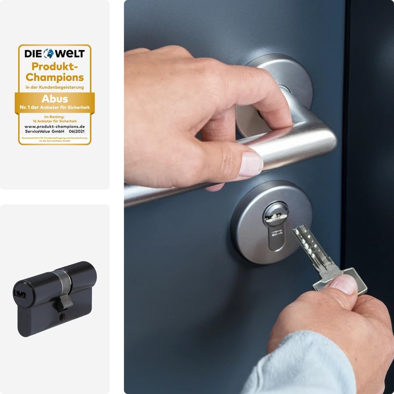 ABUS Profile Cylinder D6XBL 35/40 with Code Card and 5