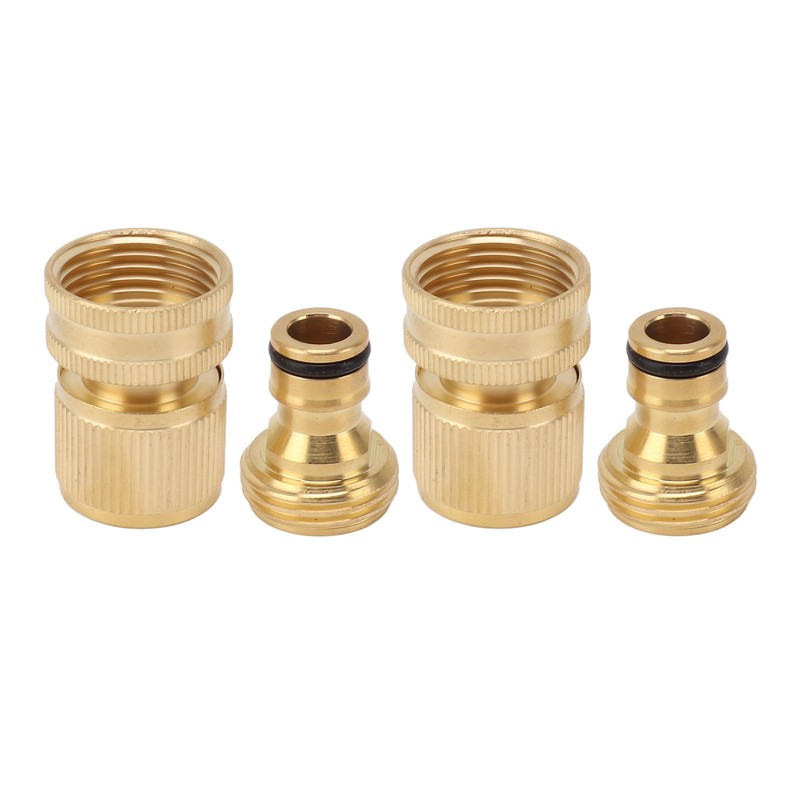 2PCS Water Hose Quick Connector Brass 3/4 Inch Male and