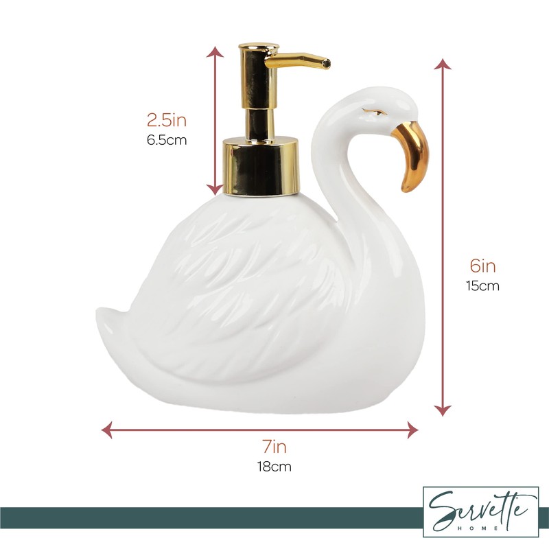 Flamingo Soap Dispenser with Pump for Bathroom or Kitchen Sink