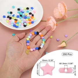 PATIKIL Acrylic Star Beads, 200 Pcs Star Shape Friendship Bracelet Beads Spacer Loose Crafting Bead Large Hole for Jewelry Making DIY Art Craft Necklace Earring Decoration, Pink