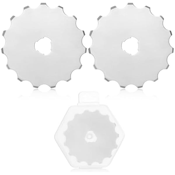 2 Pieces 45 mm Perforating Rotary Replacement Blades Crochet Edge
