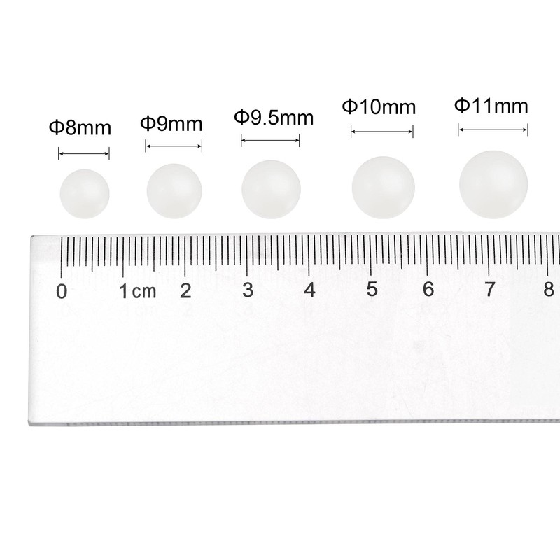 sourcing map 25pcs 10mm Nylon Solid Plastic Bearing Balls G1